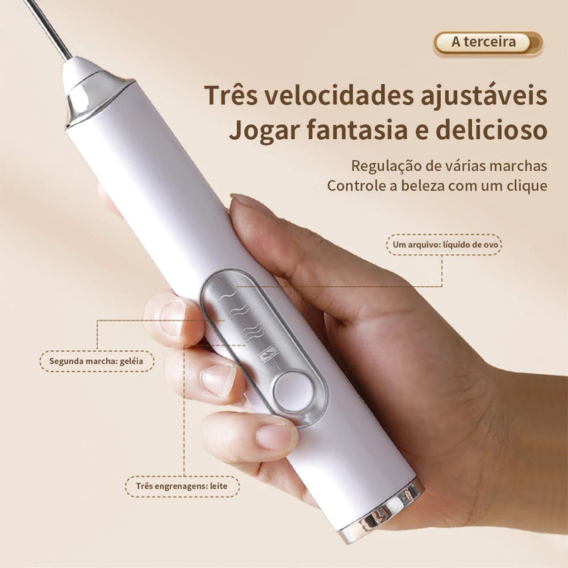 Batedor Misturador MixPerfeito Portátil e Elétrico para Bebidas Leite Café