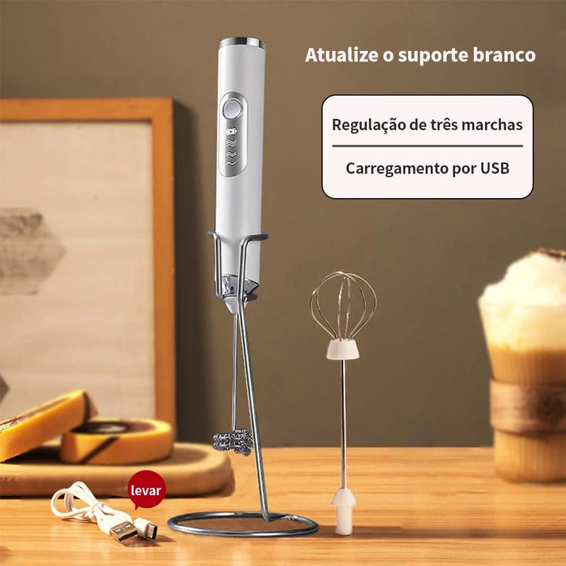 Batedor Misturador MixPerfeito Portátil e Elétrico para Bebidas Leite Café