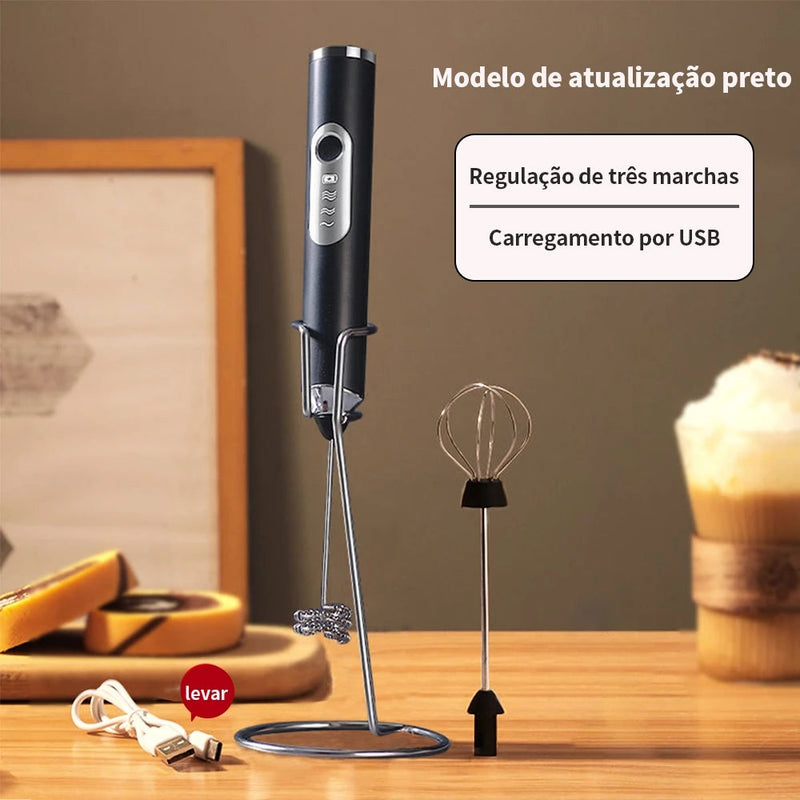 Batedor Misturador MixPerfeito Portátil e Elétrico para Bebidas Leite Café